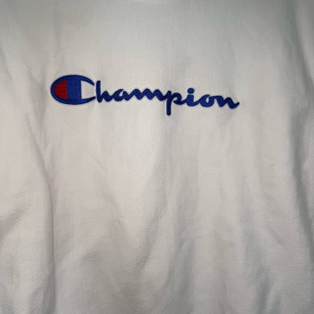 VINTAGE Champion Sweatshirt Women’s XL White Pullover Reverse Weave - Picture 2 of 7